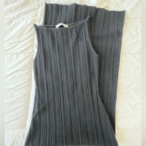 Abercrombie & Fitch Black Ribbed Knit Maxi Dress
